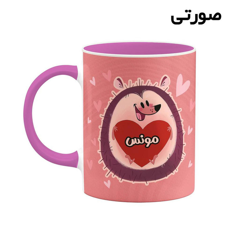 ماگ کاکتی طرح اسم مونس مدل قلب کد mgn16707