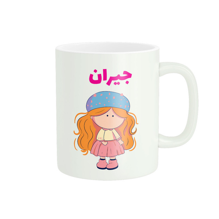 ماگ پاد آفرین طرح دخترانه مدل اسم شخصی جیران کد C249